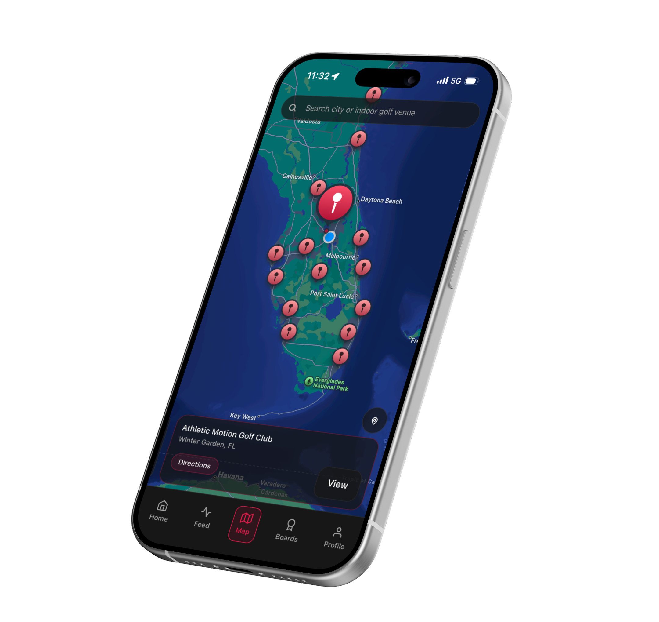 Redswing app map view